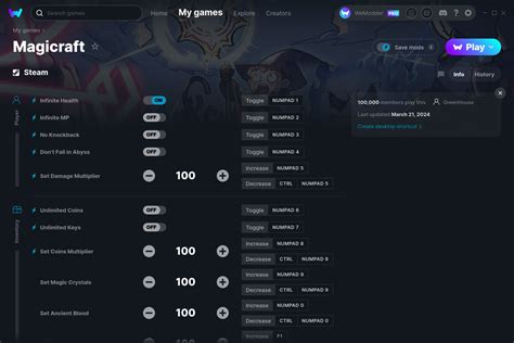 Magicraft Cheats and Trainer for Steam .